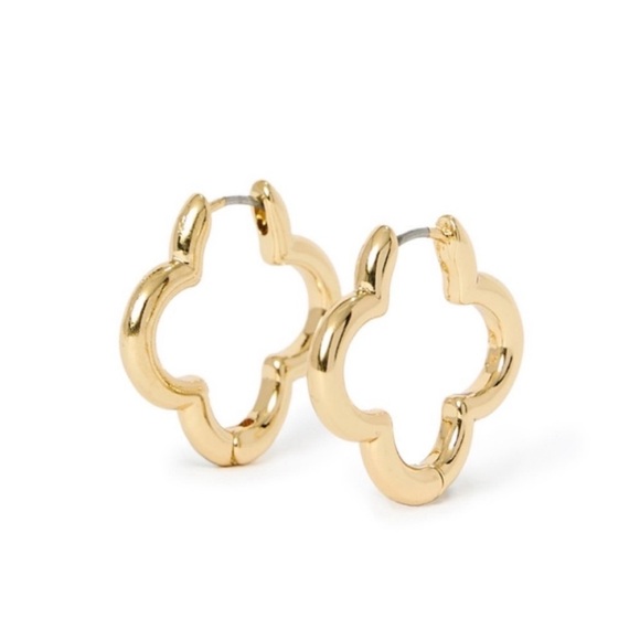 Tuckernuck Jewelry - New! Gold Clover Hoop Earrings (1005) NWOT